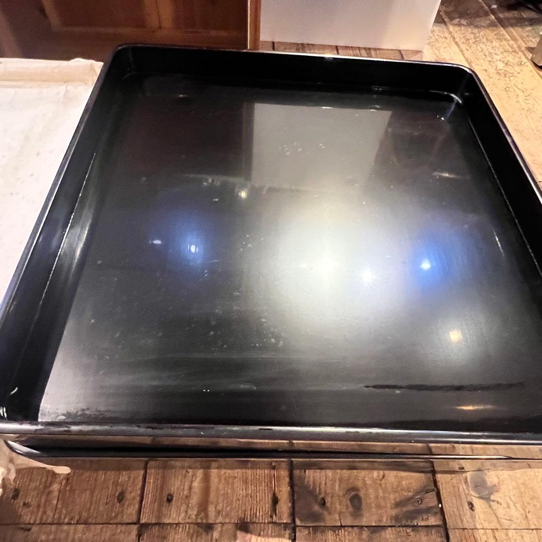 ② 輪島塗　御膳　11膳　黒漆縁金脚付膳　明治　漆器　能登　会席膳　お盆