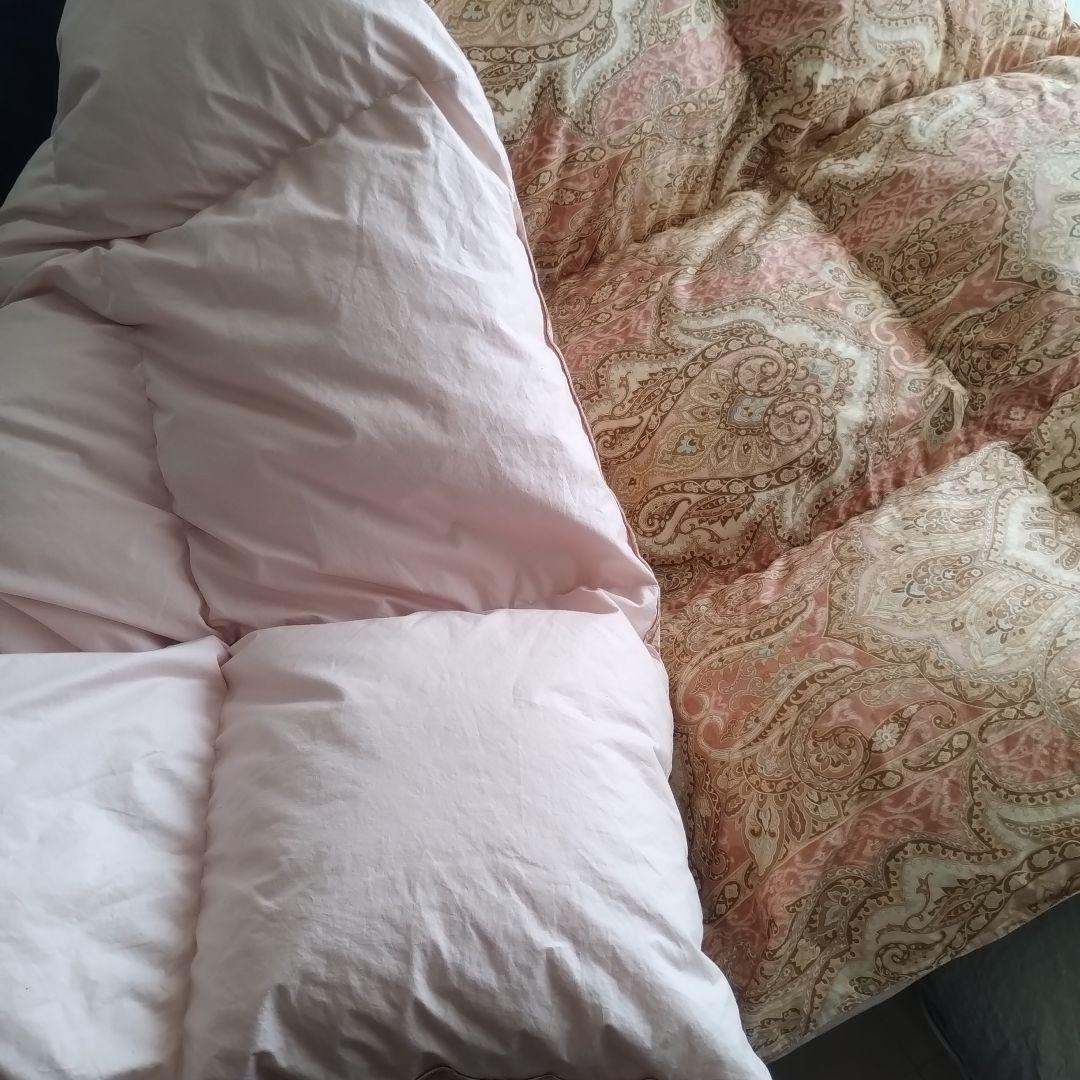 羽毛掛け布団 シングル　ピンク ダウン85% 羽毛1.4㌔　全日本寝具寝装品協会