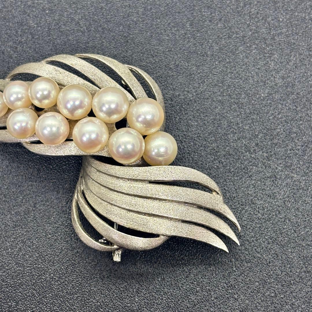 TASAKI タサキ アコヤ真珠 ブローチ 11連パール シルバー