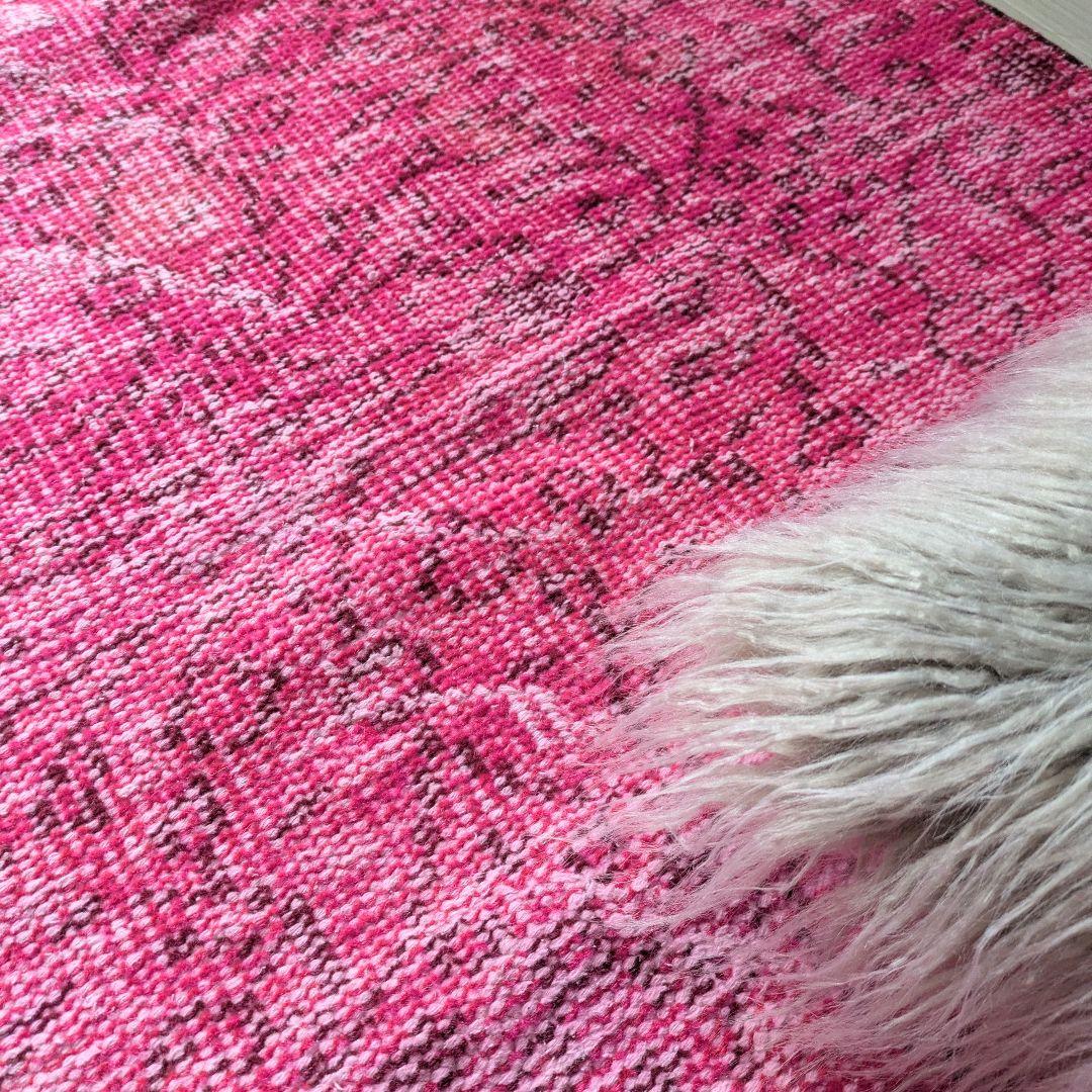 116×184 オーバーダイピンク　トルコヴィンテージラグ