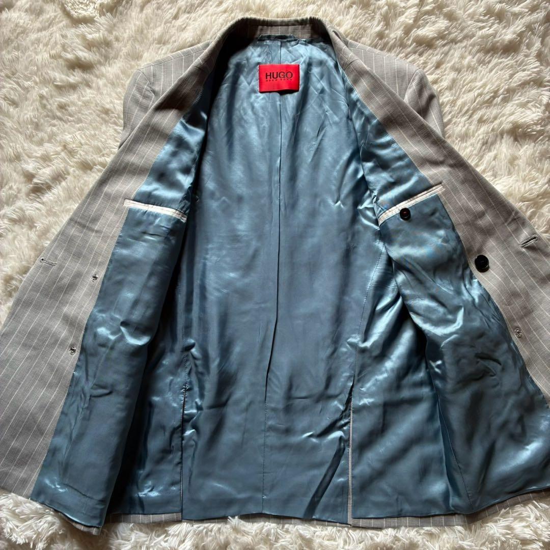 極美品/L ヒューゴボス　セットアップ　スーツ　テーラードジャケット　ダブル