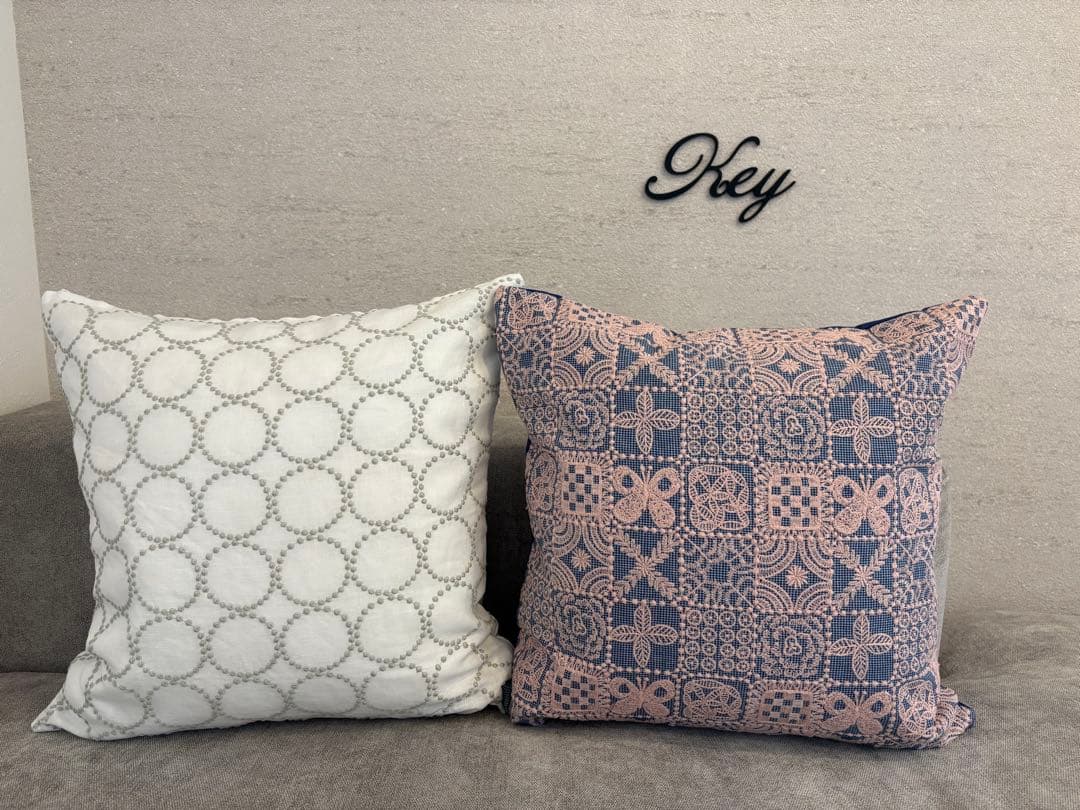 ミナペルホネン　ハンドメイドクッションカバー★タンバリンホワイトxミント