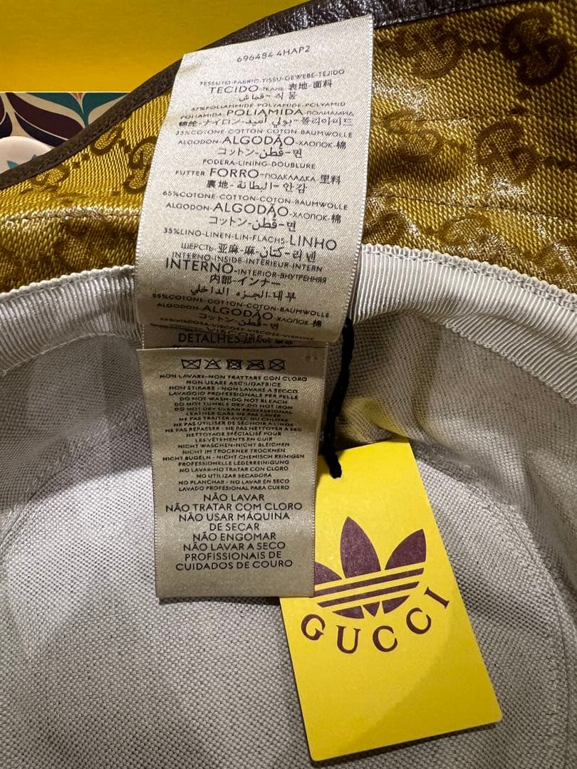 GUCCI グッチ　adidasコラボ　帽子　ハット M58センチ　箱バッチ付き