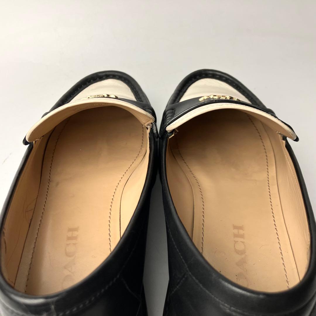 【美品】COACH ルーシー　厚底　レザーローファー　チャンキーヒール　23.5