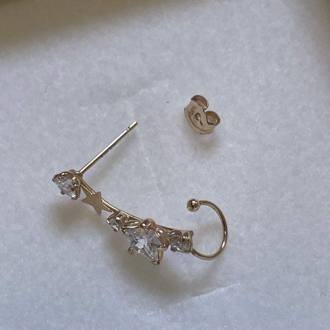 雨の日セール！美品【TAKE-UP】k18他ホワイトトパーズ★ピアス×3点セット