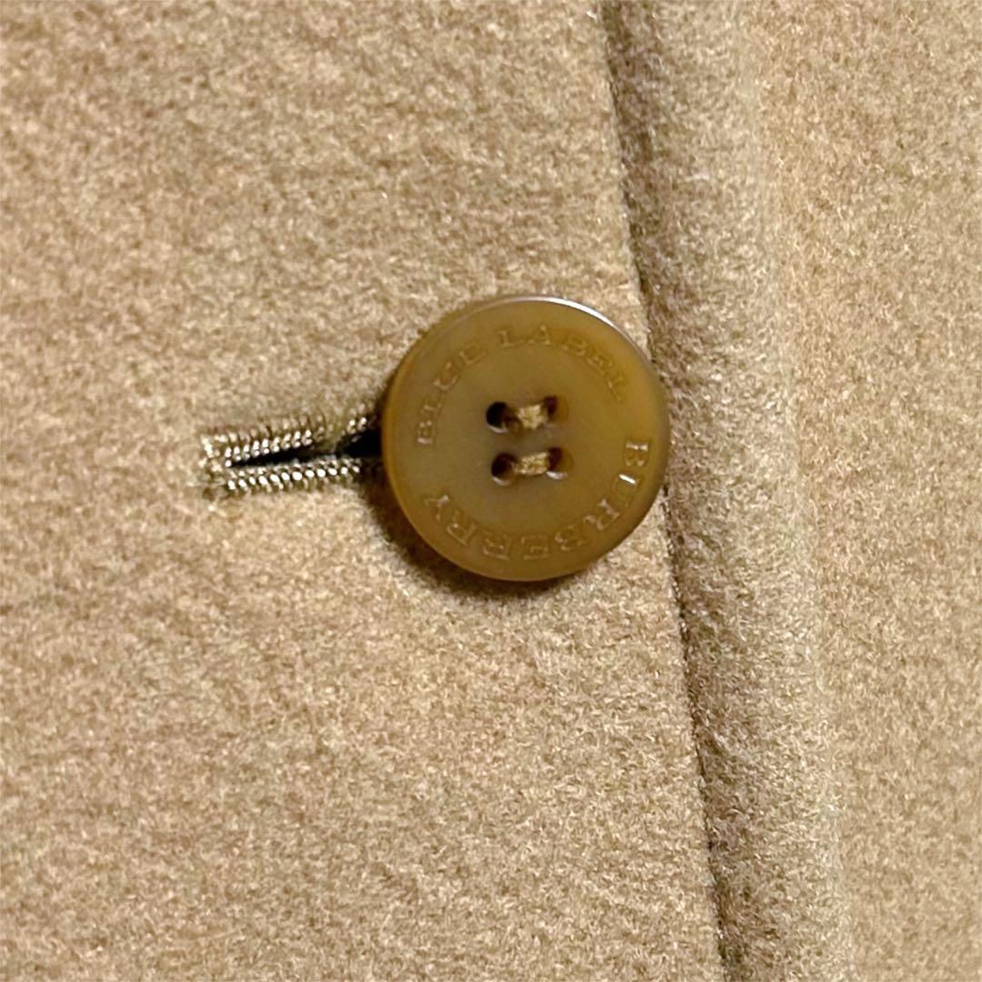 バーバリーブルーレーベル　ロングコート　ウール　キャメル　刻印ボタン　40