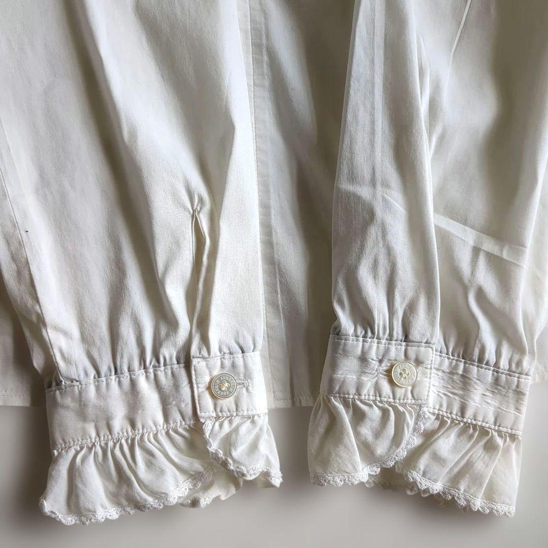 バーバリー 長袖シャツ ブラウス フリル ティアード ノバチェック ホース刺繡