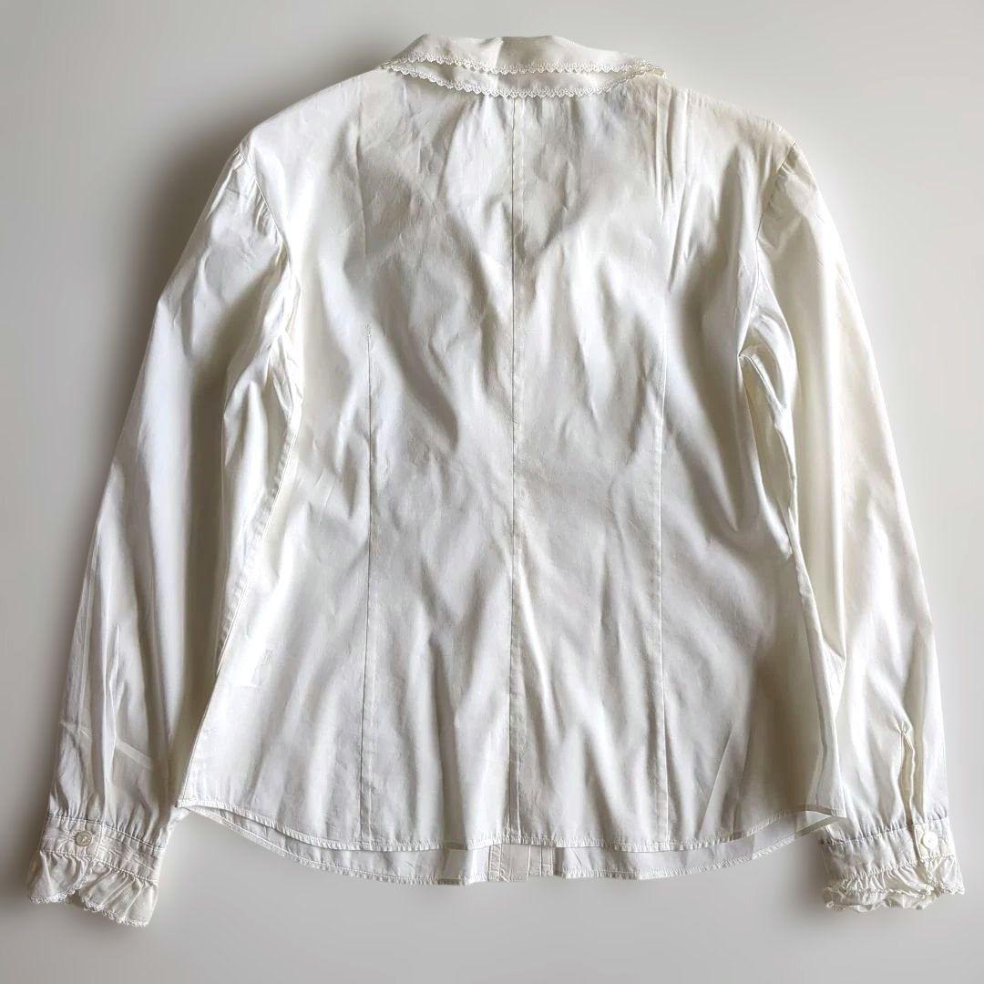 バーバリー 長袖シャツ ブラウス フリル ティアード ノバチェック ホース刺繡