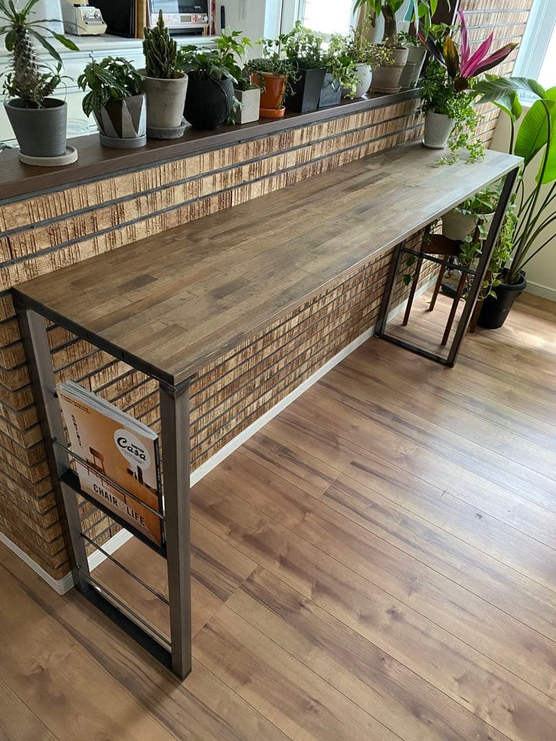 古材風☆ 横140cmGaud ガウディ☆カウンターテーブル　ハイテーブル