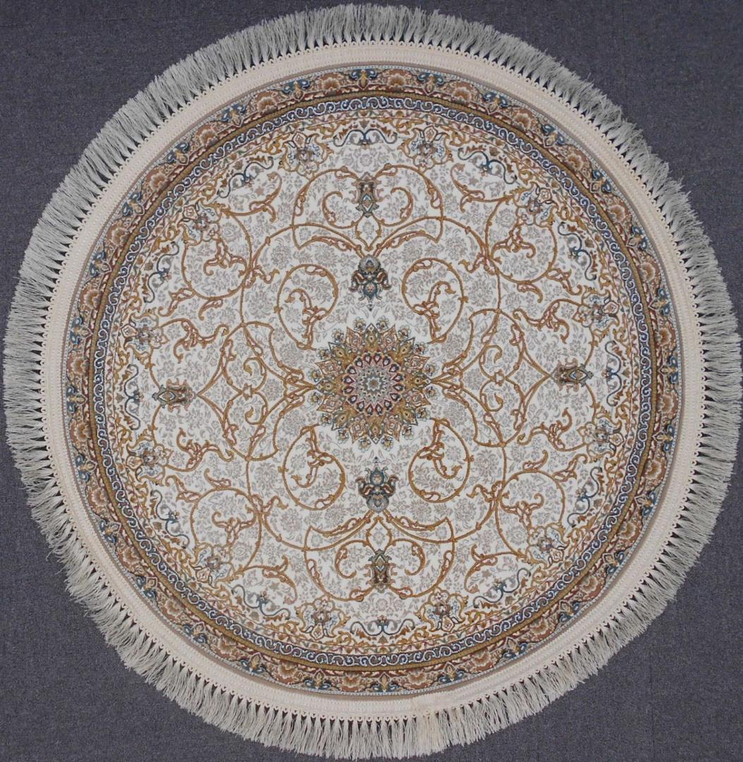 立体柄、144万ノット！本場イラン産 高密度織絨毯！円形200cm‐200461