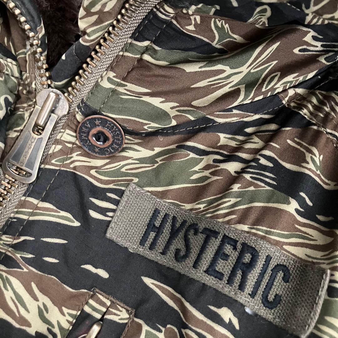 ヒステリックグラマー タイガーカモフラ柄 モッズコート/プリマロフト/sizeF