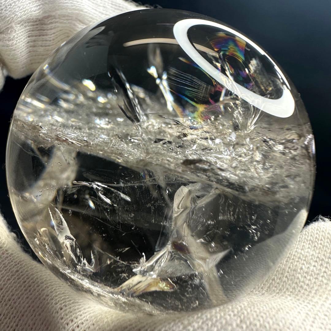 爆レア❗️ヒマラヤ水晶 丸玉 虹入り 天然石 パワーストーン☆パワー浄化A968