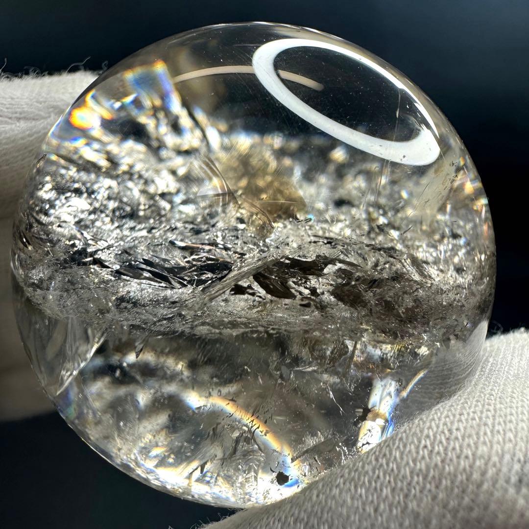 爆レア❗️ヒマラヤ水晶 丸玉 虹入り 天然石 パワーストーン☆パワー浄化A968