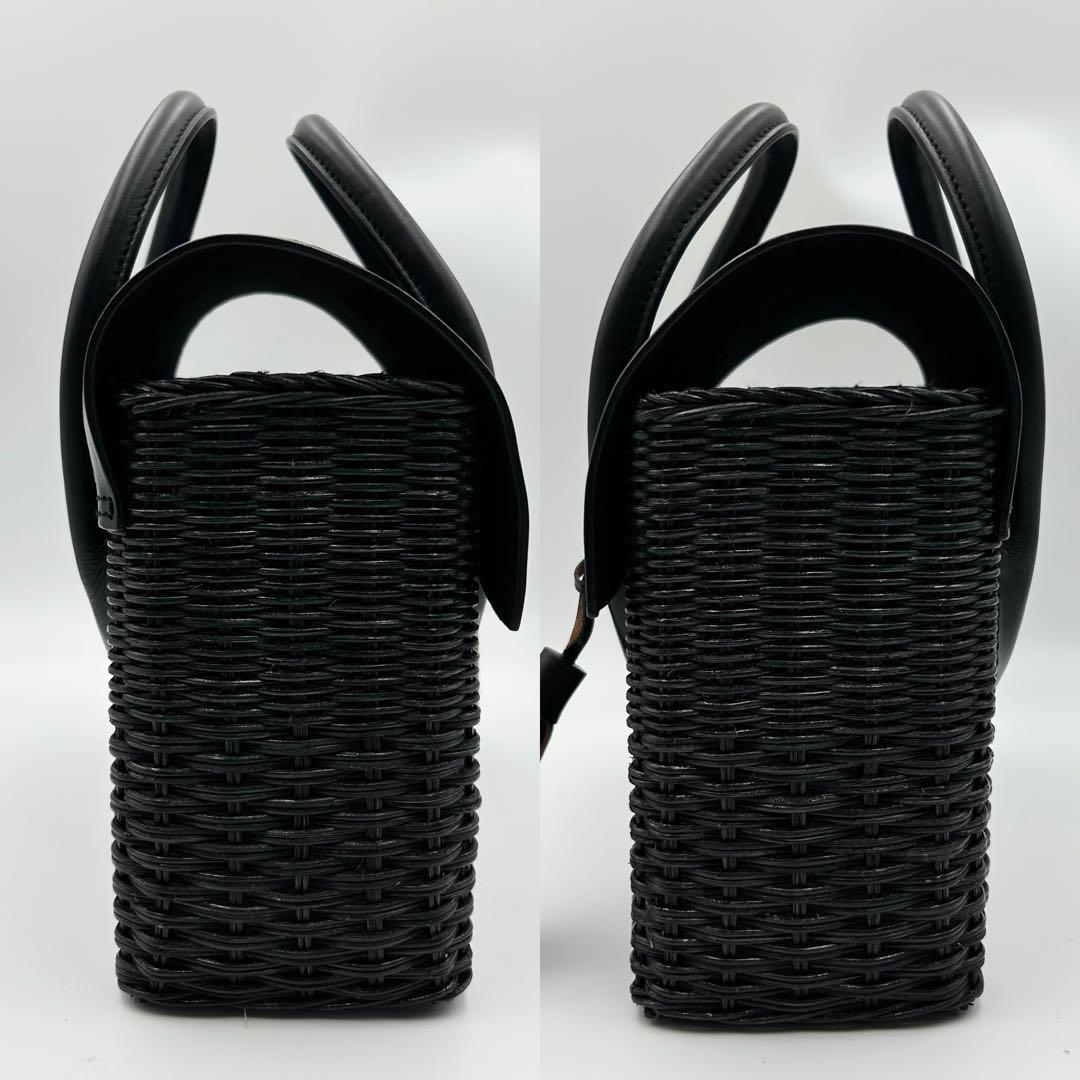 希少✨ カービングトライブス かごバック ラタン 黒 ターンロック タッセル