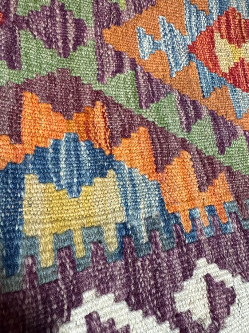 Vol.4アフガニスタン　遊牧民　手織りキリム　アクセントラグ　120×88①