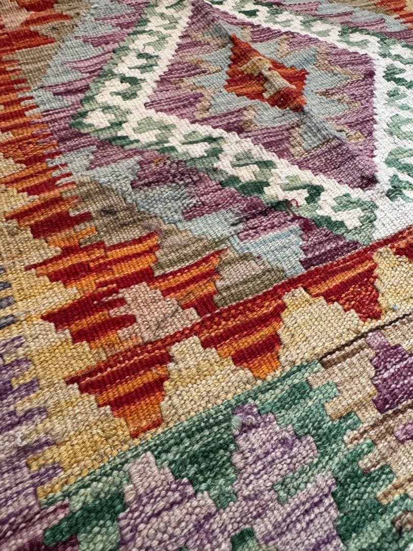 Vol.4アフガニスタン　遊牧民　手織りキリム　アクセントラグ　120×88①