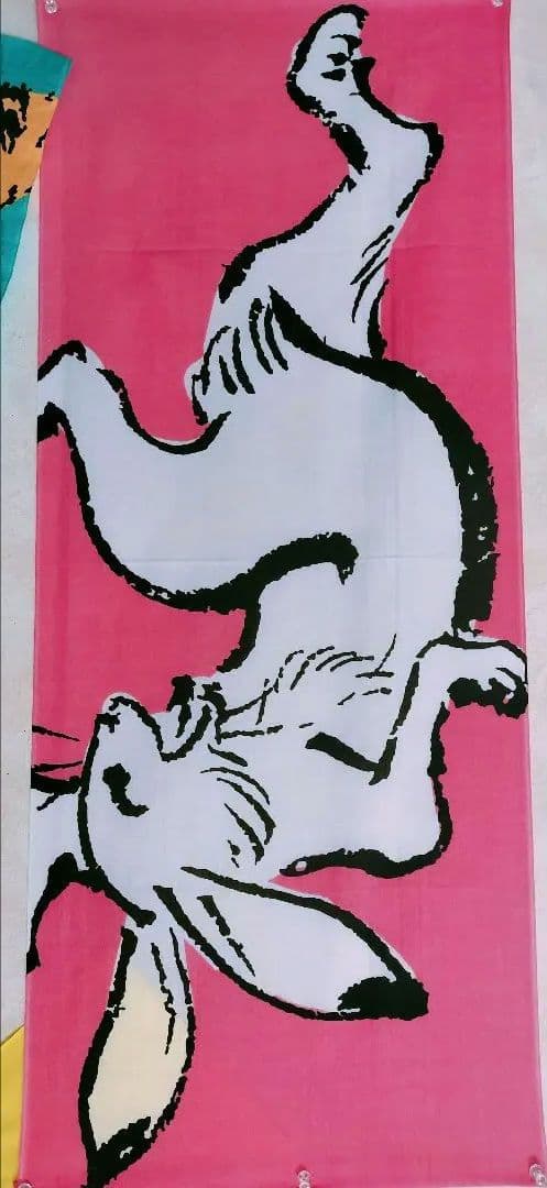 鳥獣戯画展ビビットカラー手ぬぐい 3枚1枚使用済テープバッジ×2ファイルA4×2