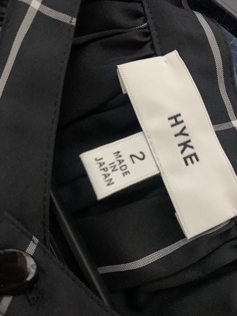 トップス HYKE PLAID GATHERED SHIRT