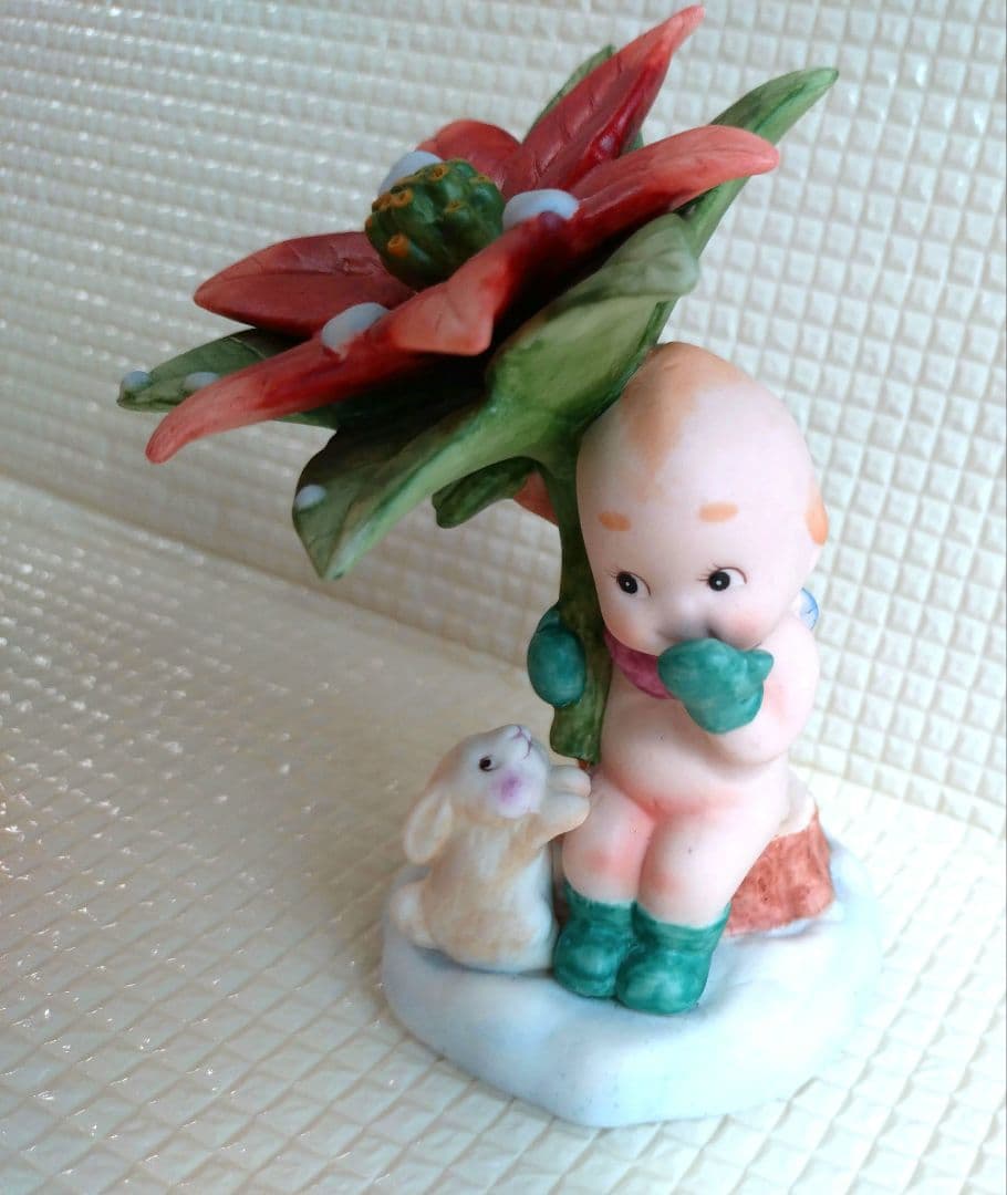 陶器 置物 ローズオニール　キユーピー　ビスクドール　フラワーシリーズ