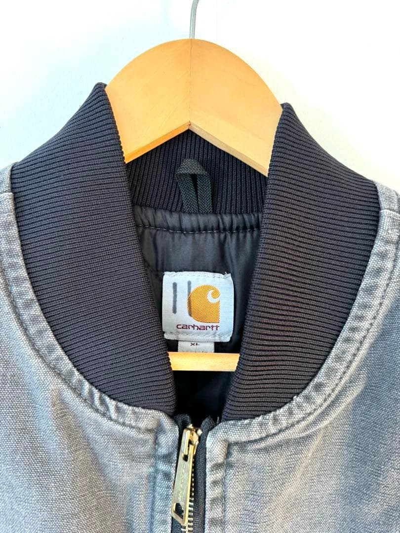 【大人気】良品 カーハート ダックベスト XL グレー フェード ヴィンテージ