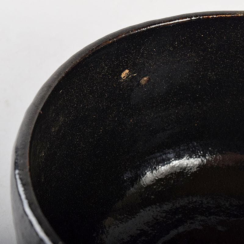 茶道具　若松文　黒楽茶碗　宗室　茶杓　三本　匙　一本　時代箱付　M　R8692B