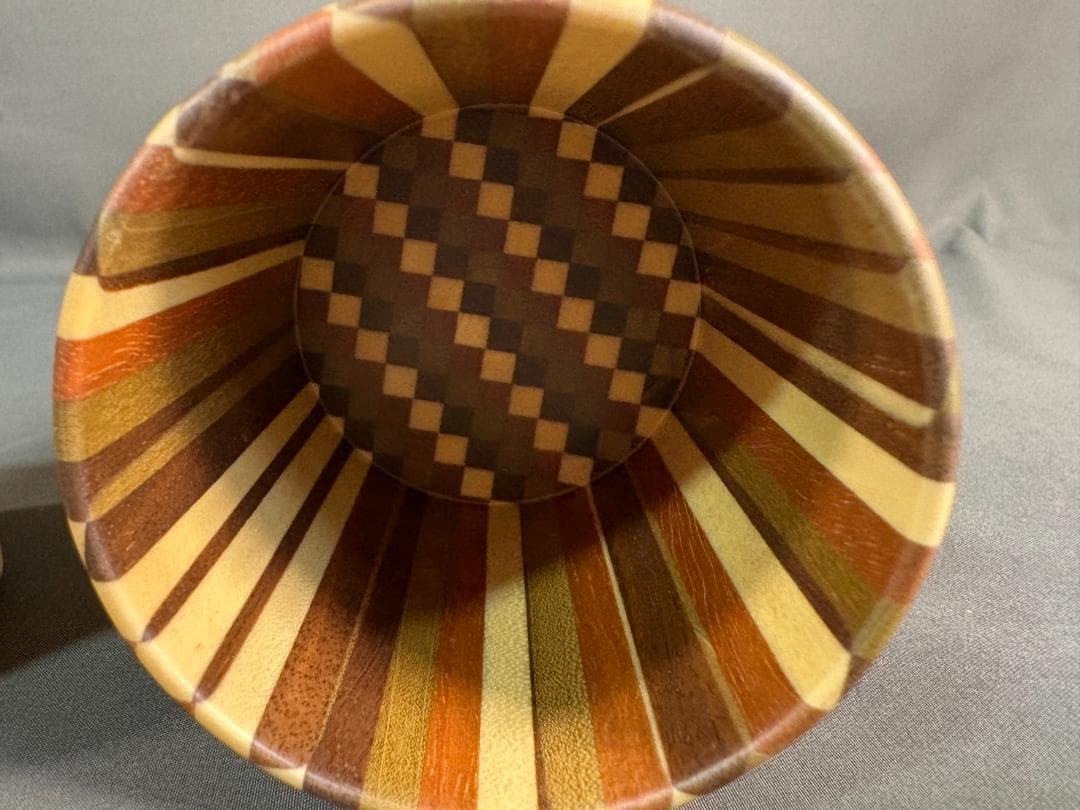 未使用品 箱根寄木細工 茶筒 木製容器 円筒形