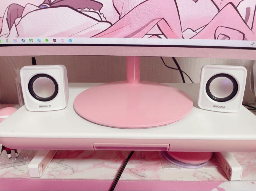 KOORUI ︴23.6インチ 湾曲ゲーミングモニター ♡個人塗装 ピンク♡