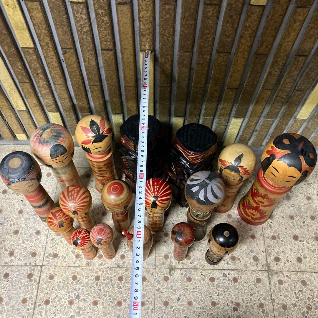 D-3伝統こけし 変わりこけし まとめ売り 17体セット 郷土玩具 ニポポ