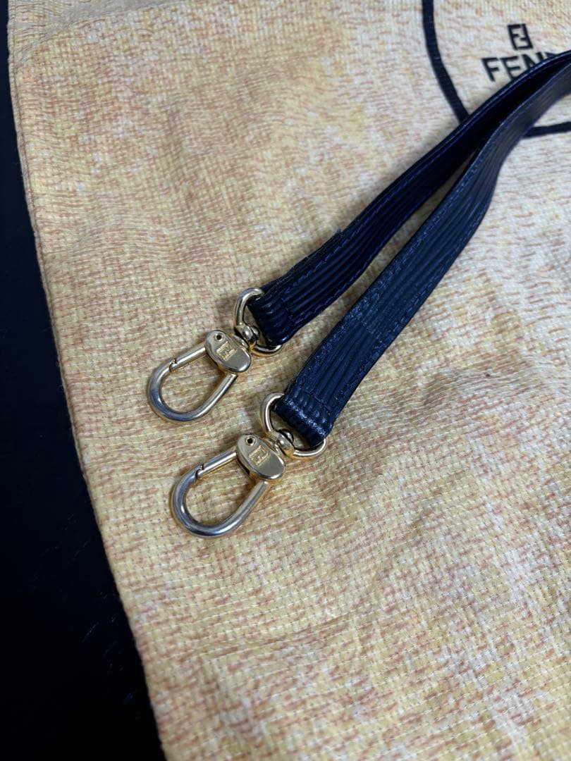 FENDIバッグ 2WAY ショルダーバッグ レザー ネイビー