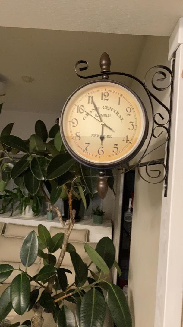 アンティーク調ダブルフェイスウォールクロック?　掛け時計