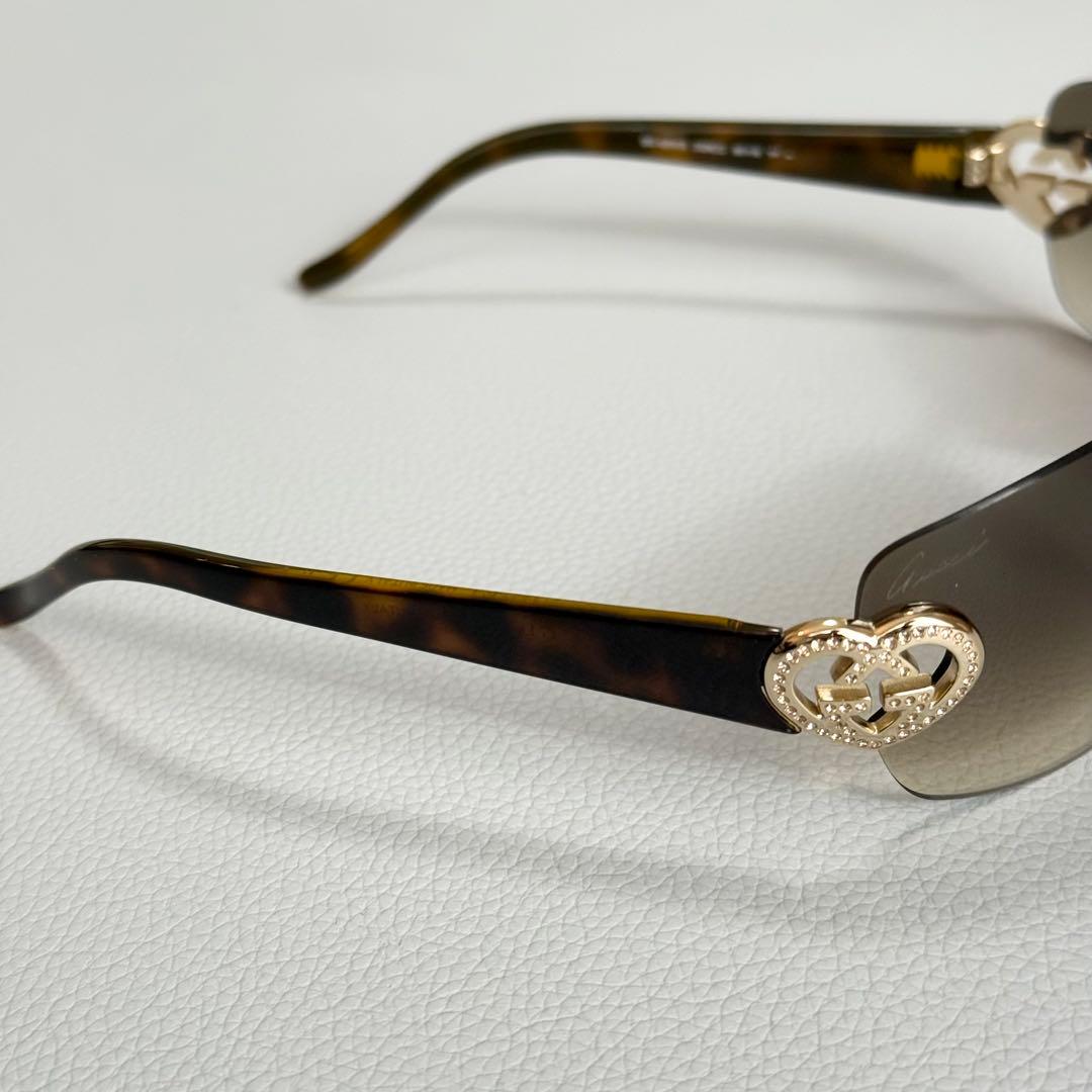 GUCCI ハート gg ラインストーン リムレス サングラス gg4201