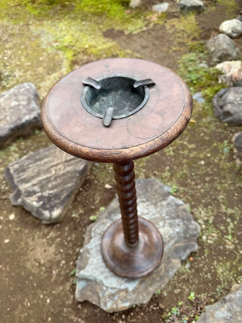 木製灰皿スタンド 昭和レトロ