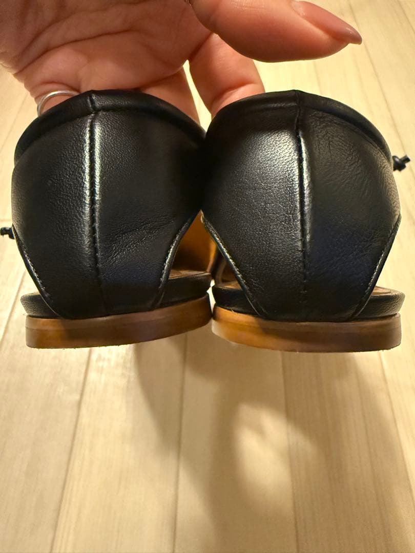 PIPPICHIC AMBER COCO フラットシューズ 38 裏張り済 黒