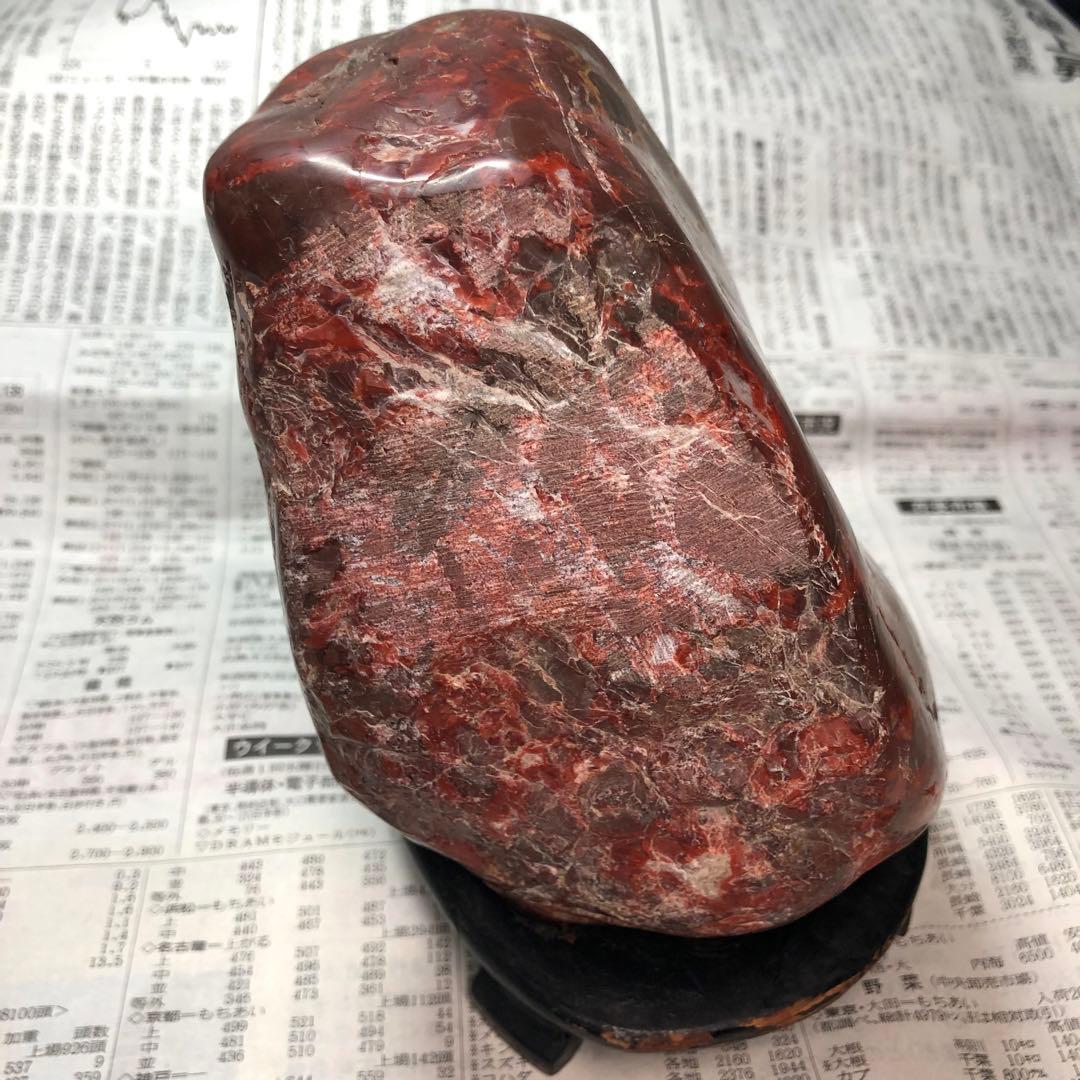 旧家蔵出　天然石　雞血石 肉厚　インテリア　宝物　時代物　開運へ　縁起物　置物