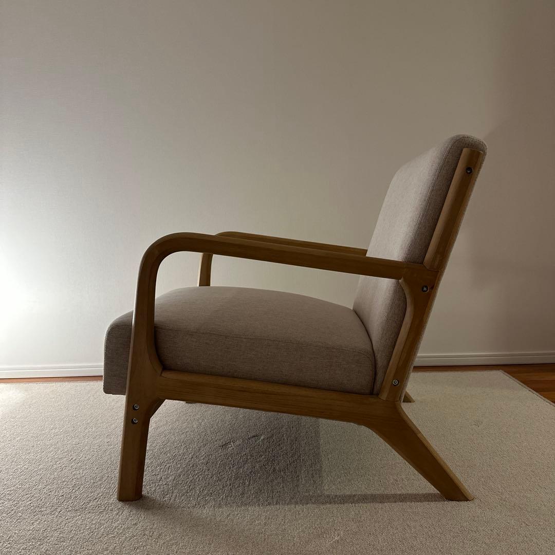 モダン 1人掛けソファ ベージュ