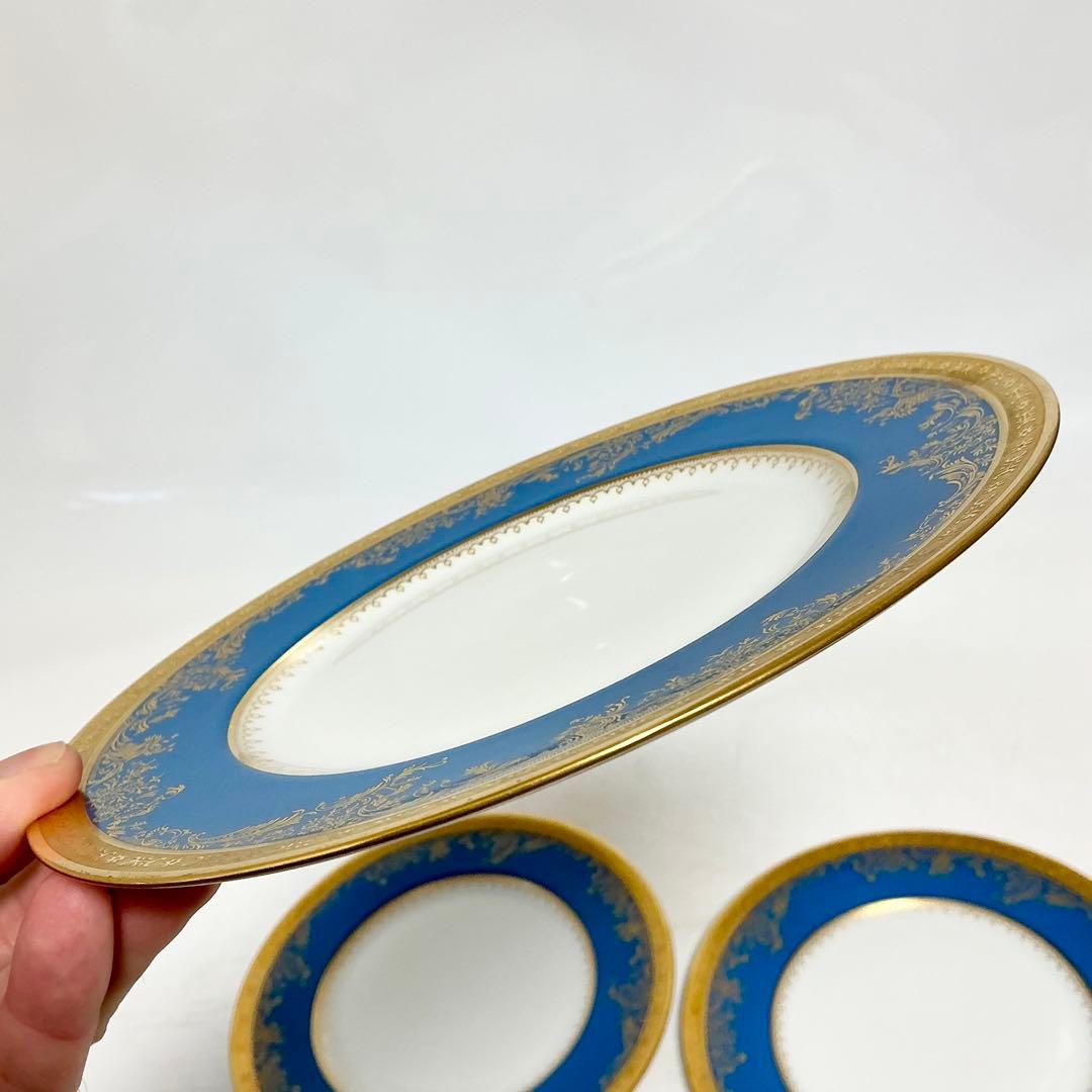 Haviland アビランド　ポンパドール　ブルーのプレート青と金の皿 セット