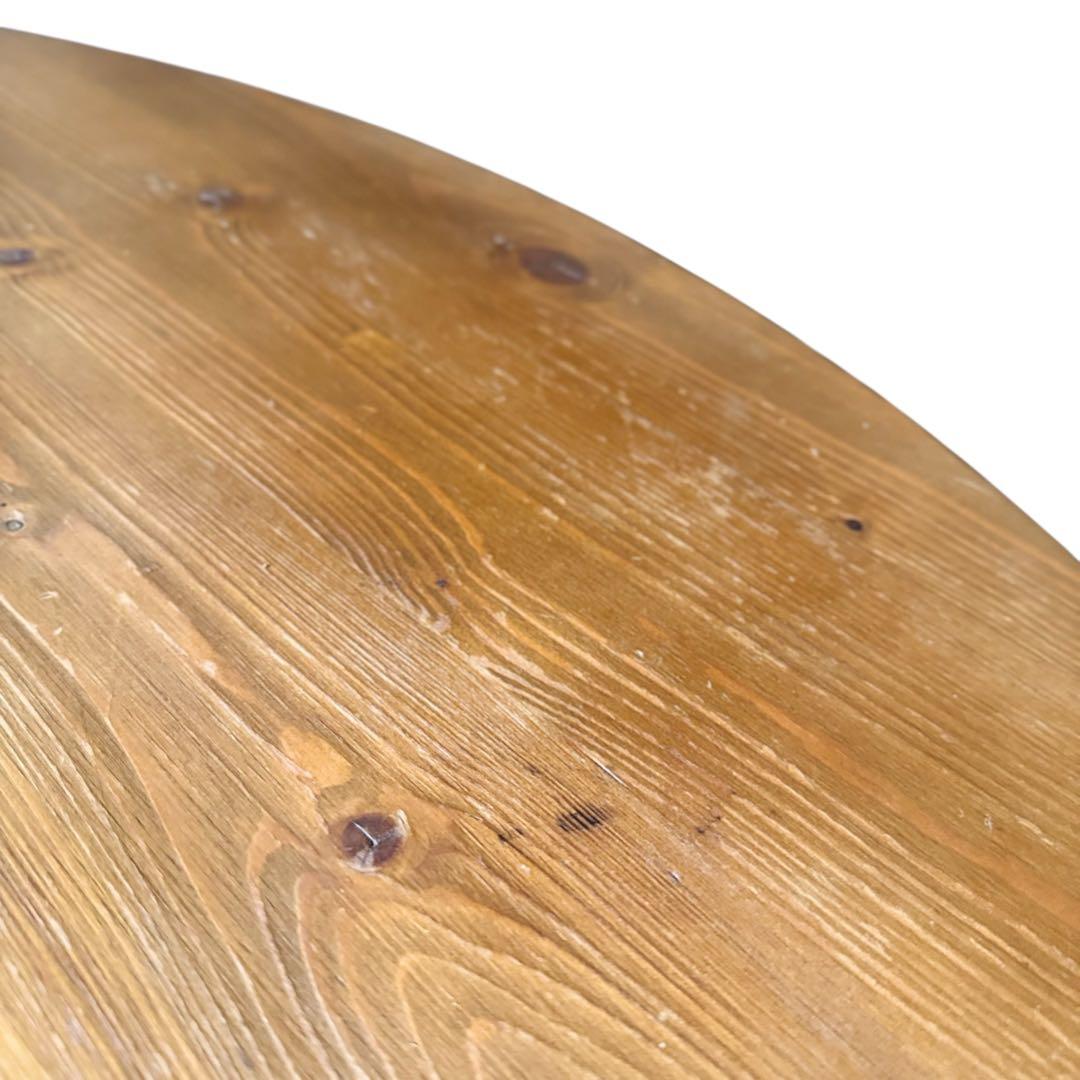 HR811 リアルシャビー　木目ワイルド　レトロな円卓　90cm ちゃぶ台