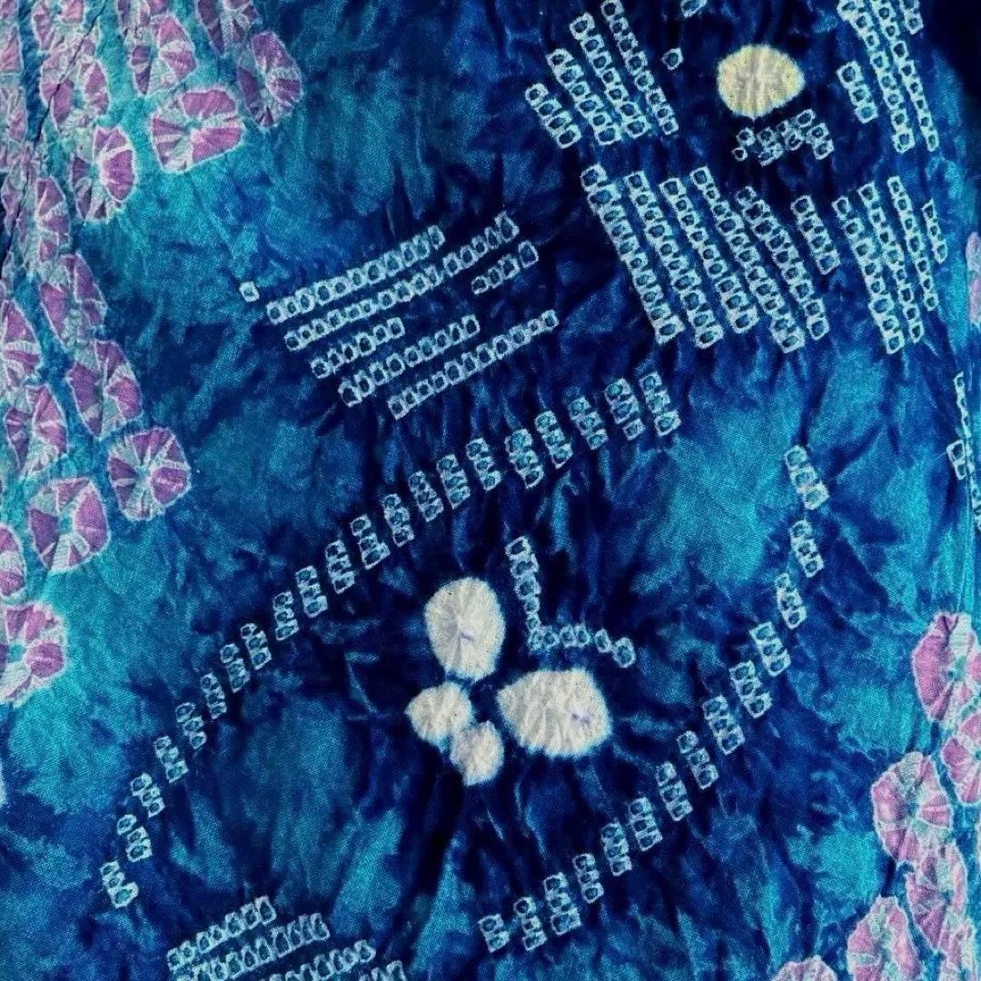 椿★ 有松絞り浴衣・有松鳴海絞り 大輪花模様　上質　N7-16