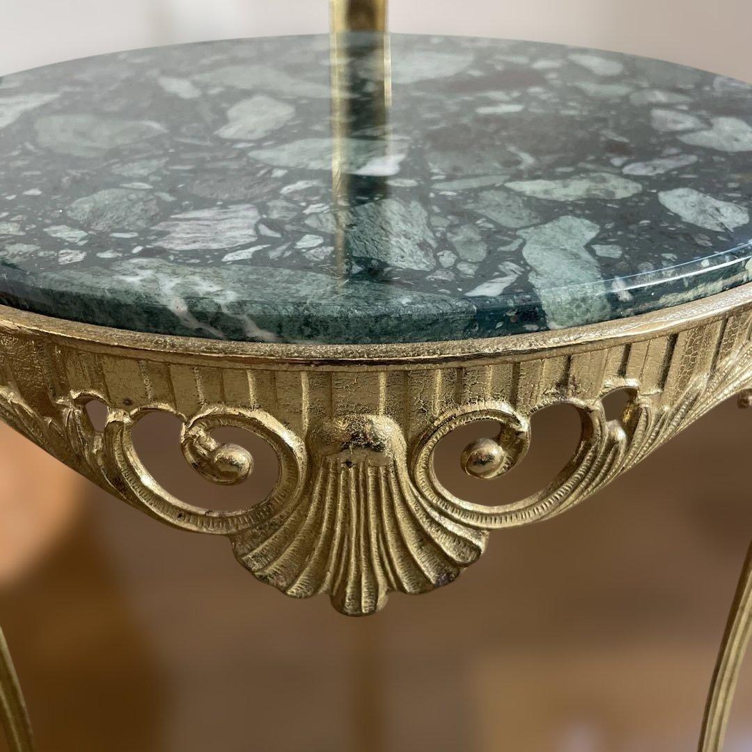 イタリア製 大理石 真鍮 花台 飾り台　猫足