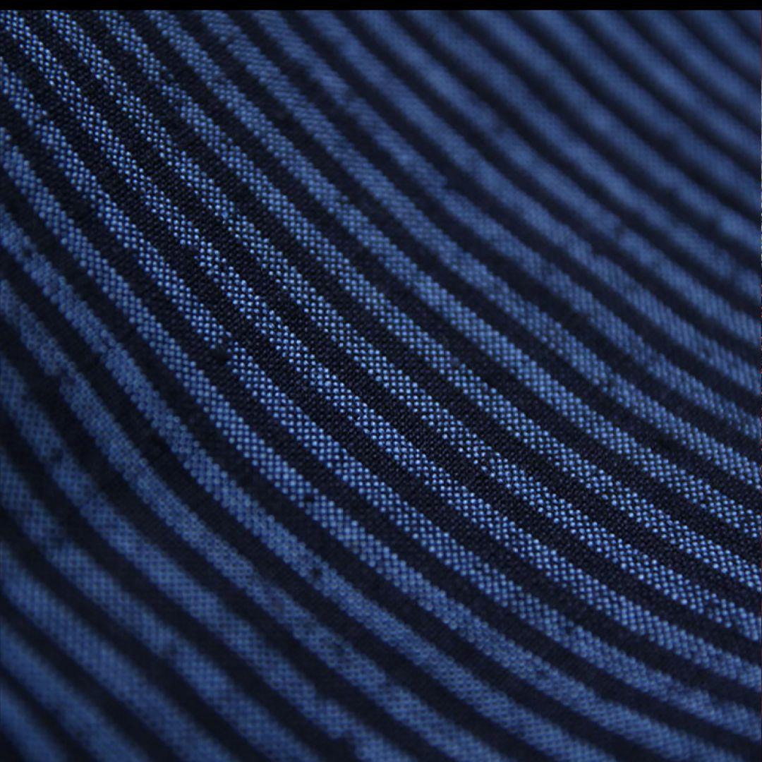 値下【美品】作務衣 さむえ 宮田織物 縞柄 日本製 綿100% 大縞フリーサイズ