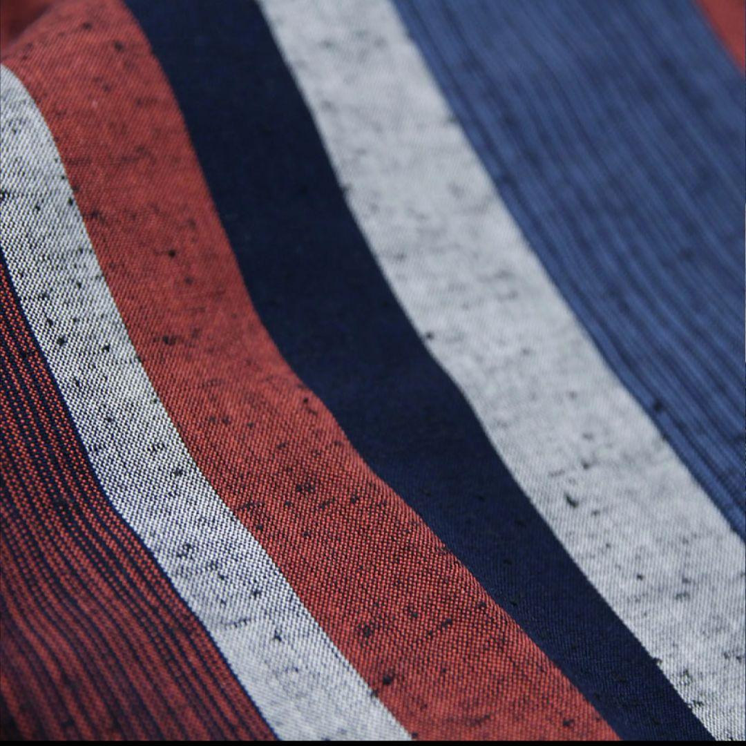 値下【美品】作務衣 さむえ 宮田織物 縞柄 日本製 綿100% 大縞フリーサイズ