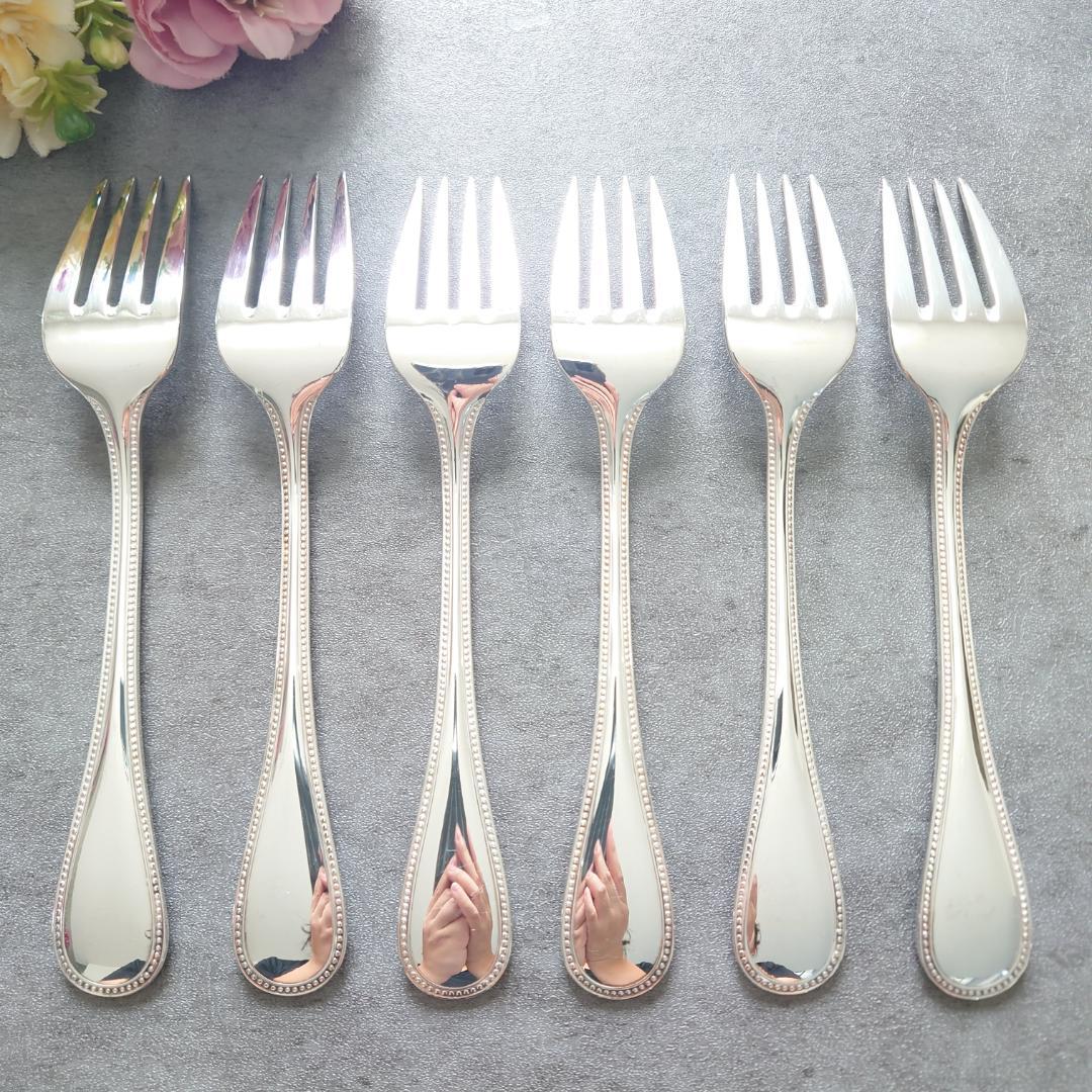 希少 美品 クリストフル パール サラダフォーク 6点