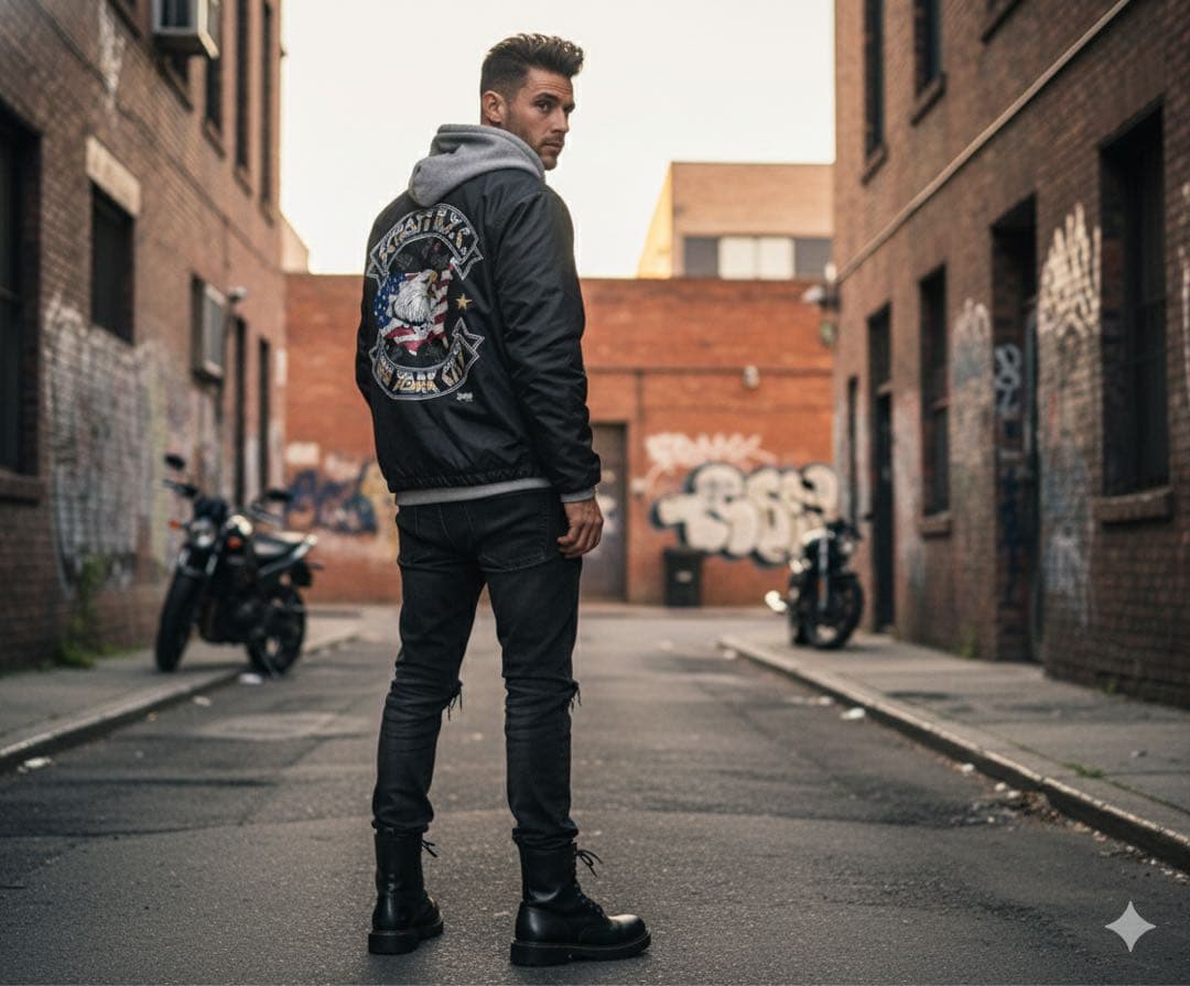 【極希少/美品】Schott ショット コーチジャケット 鷹 星条旗 黒 L