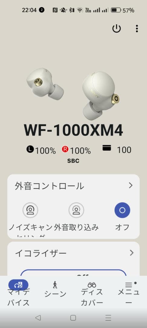 SONY WF-1000XM4　ワイヤレスイヤホン ブラック★電池交換済★