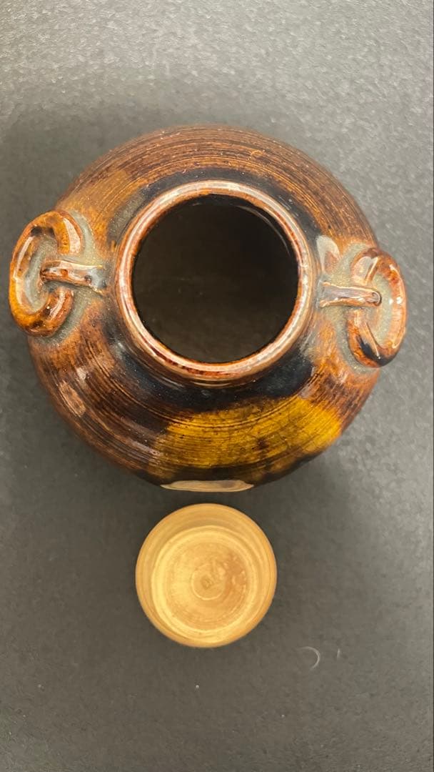 茶入 茶壷 笹田有祥 落款有 共箱