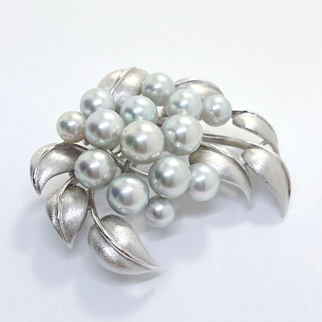 美品✨田崎真珠　TASAKI タサキ ブルーパール　ブローチ　コサージュ