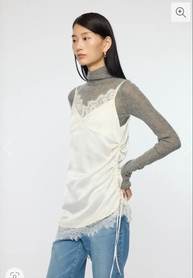 moussy DOT SATIN CAMI ドレス　ホワイト