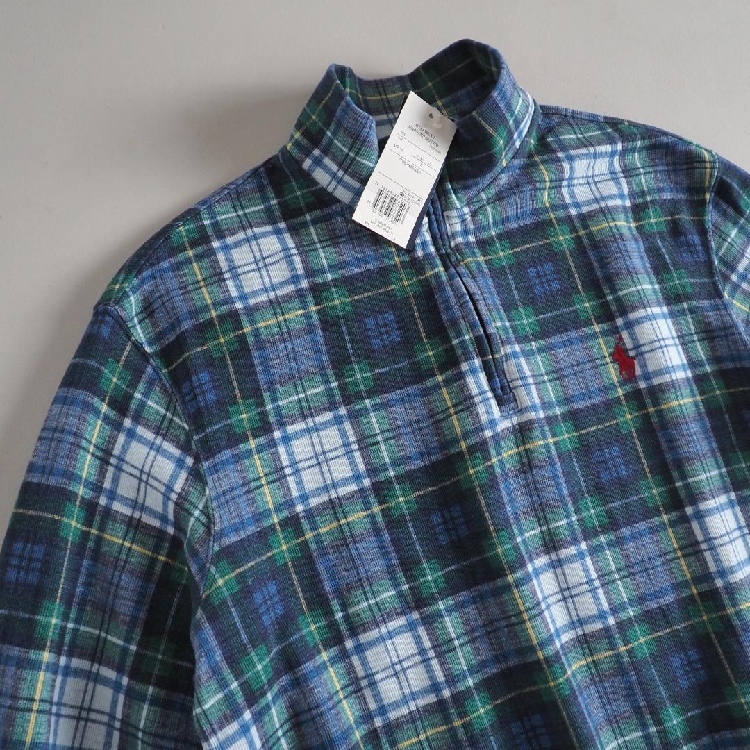 ラルフローレン　新品タグ付き　スウェット　ハーフジップ　チェック柄