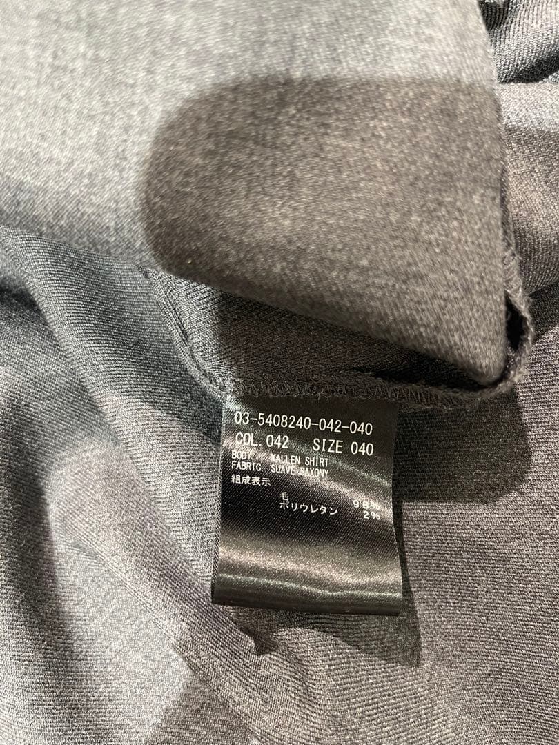 セオリーリュクス美品人気ウールシャツ　40 チャコールグレー