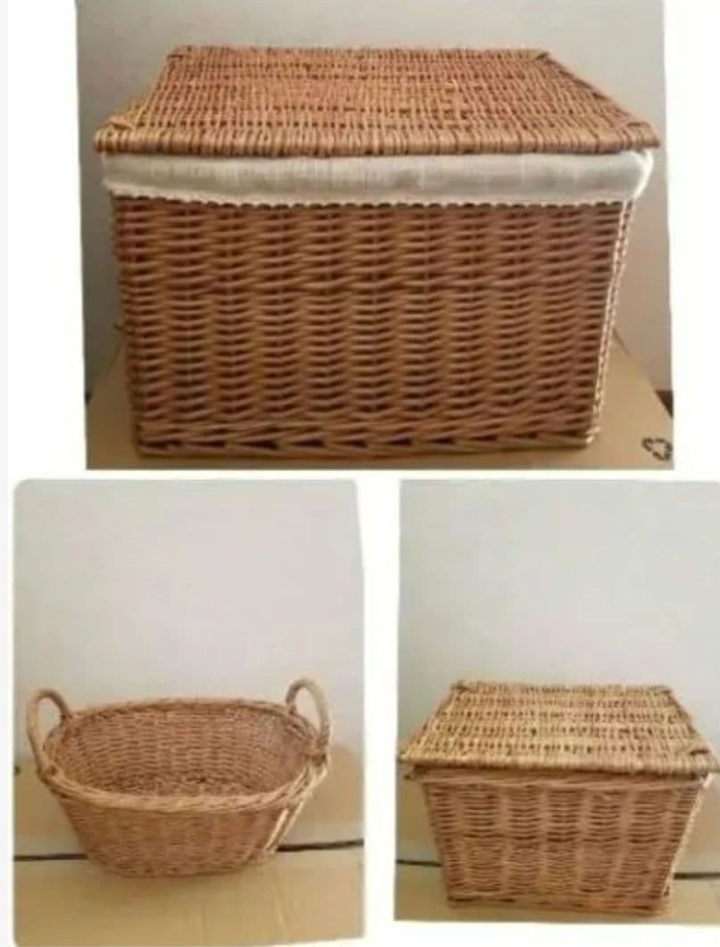 蓋付きバスケット大小/持ち手付きかご